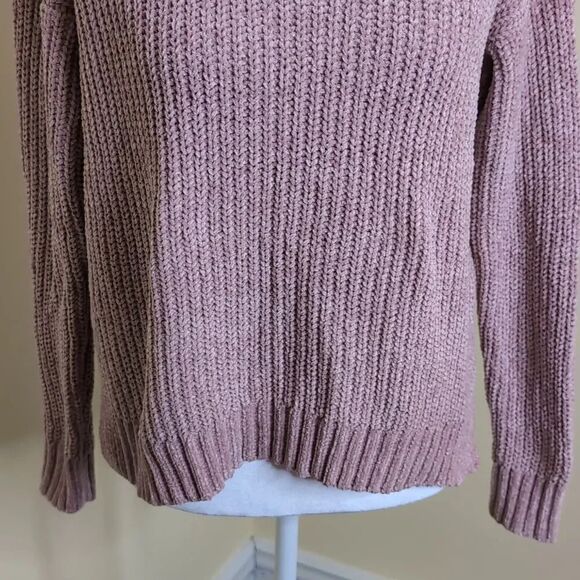 Zara Women's Small Pink Chunky Knit Crew Neck Sweater, New Without Tags - Picture 3 of 8
